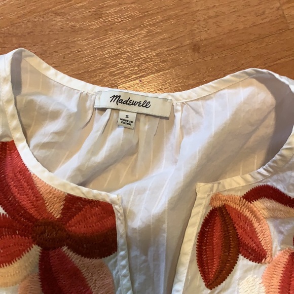 Madewell floral embroidered peasant blouse, S - Picture 4 of 4
